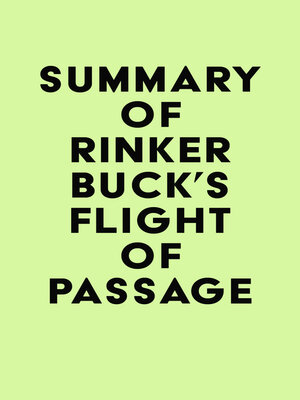 cover image of Summary of Rinker Buck's Flight of Passage
